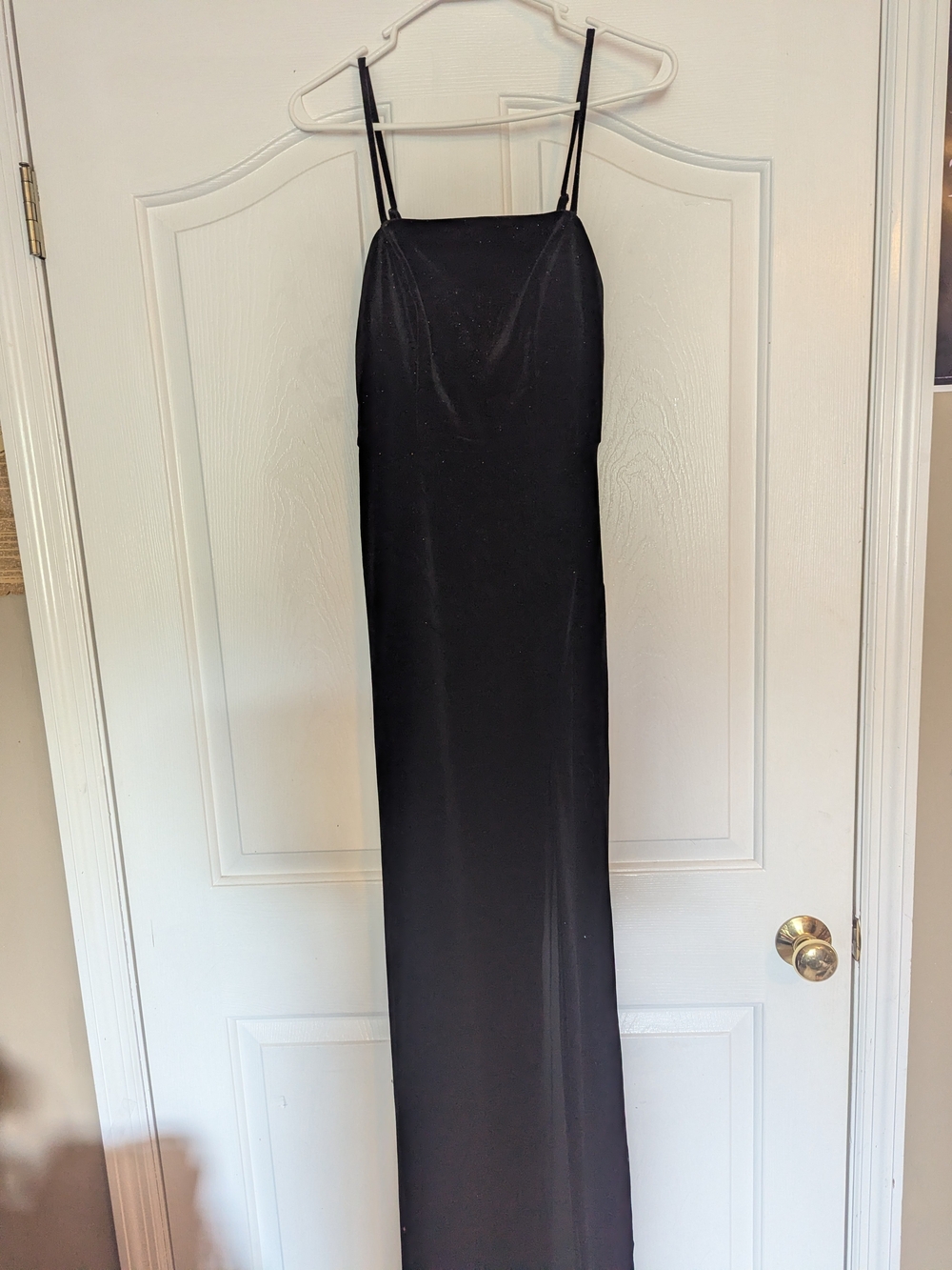 Crystal Doll Black Spaghetti-Strap Maxi Slip Dress